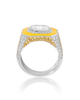 'Vision' - White Diamond and Yellow Sapphire, Yellow Enamel Ring