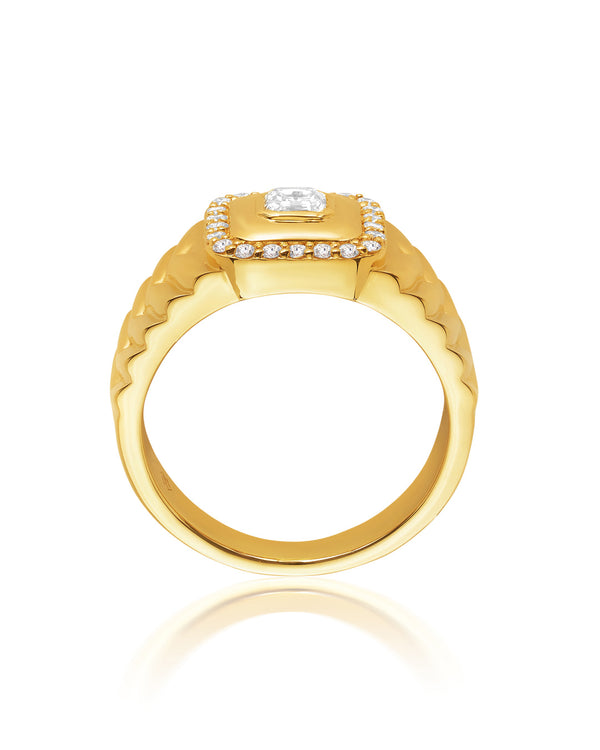 ‘Asscher’ - Round and Asscher Cut Diamond Ring