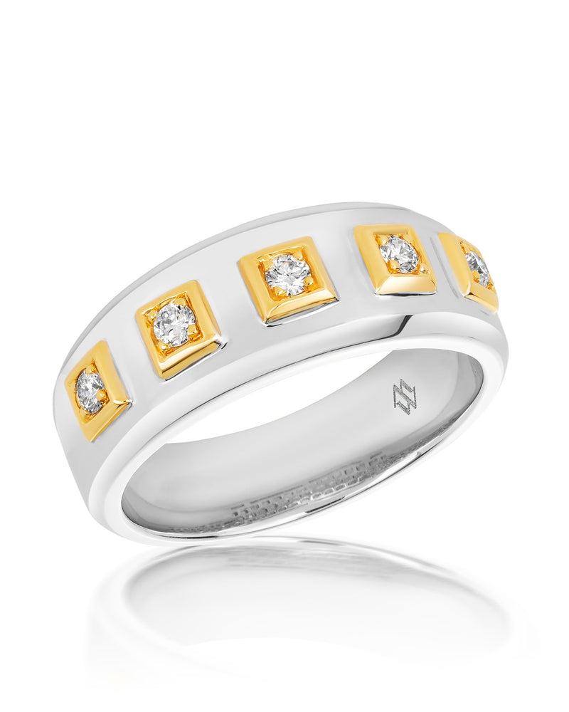 ‘Bricks’ - Diamond, Yellow and White Gold Ring