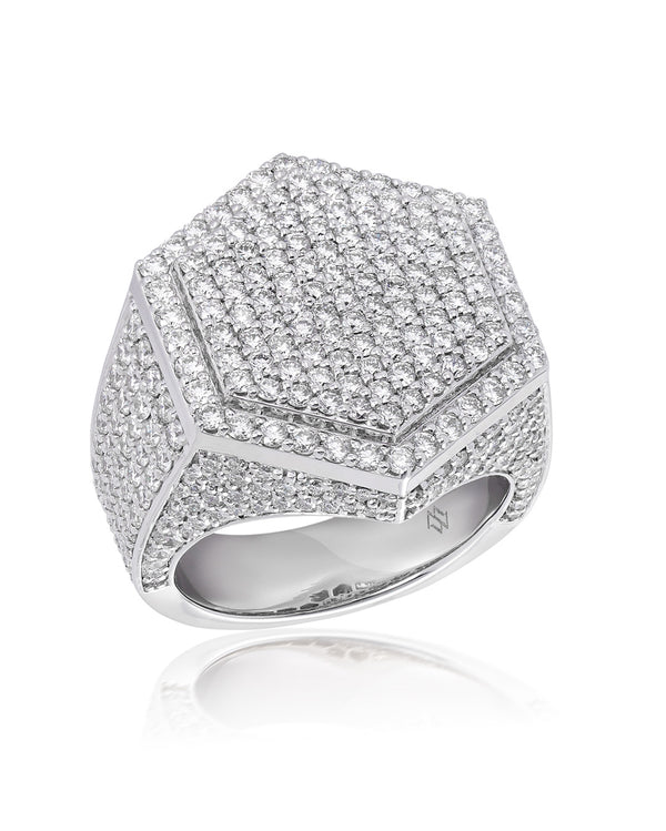 ‘Hex’ - Diamond and White Gold Ring