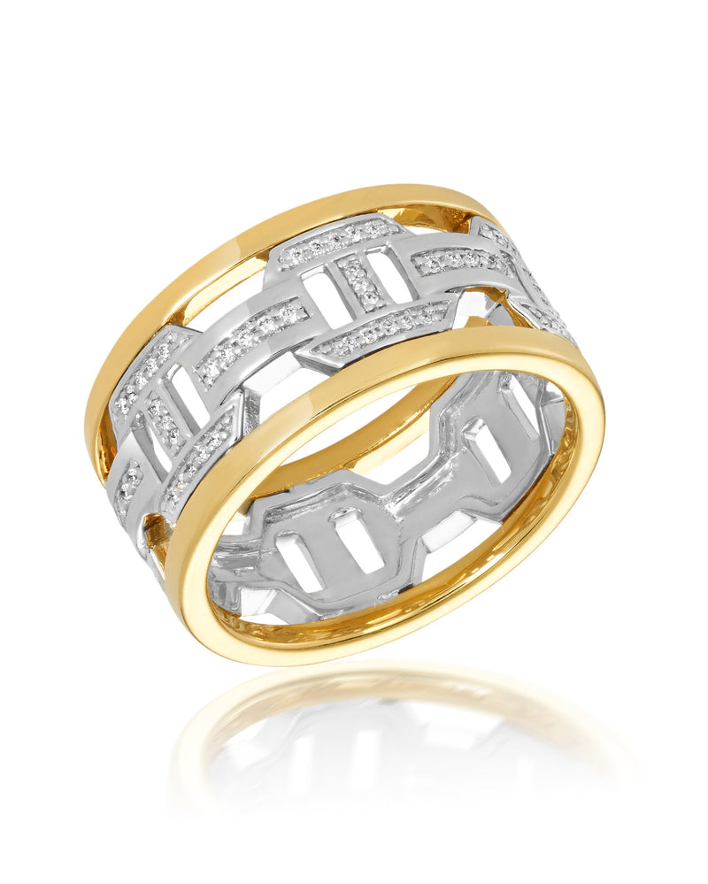 ‘Tron’ - Diamond, Yellow and White Gold Ring