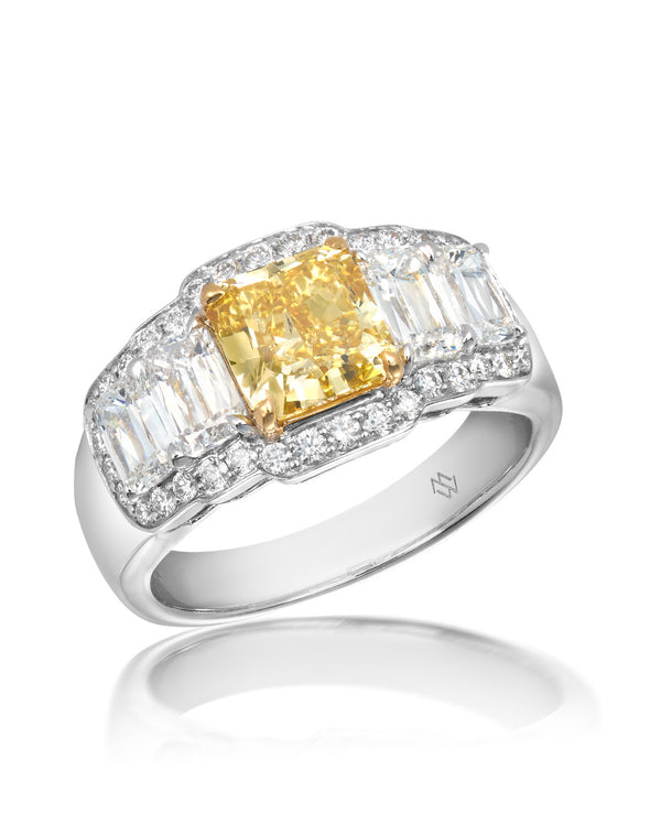 ‘Canary’ - Yellow and White Diamond Ring