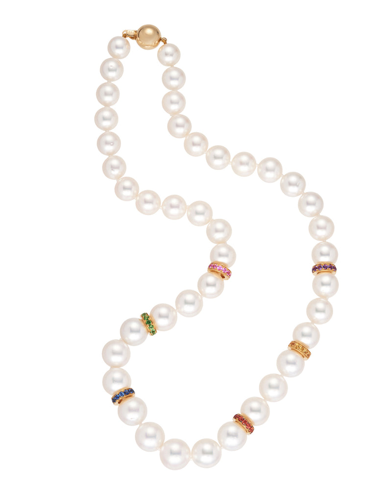‘Rainbow’ - Pearl and Coloured Stone Necklace