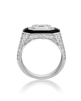 ‘Frost’ - Diamond, White Gold and Black Enamel Ring